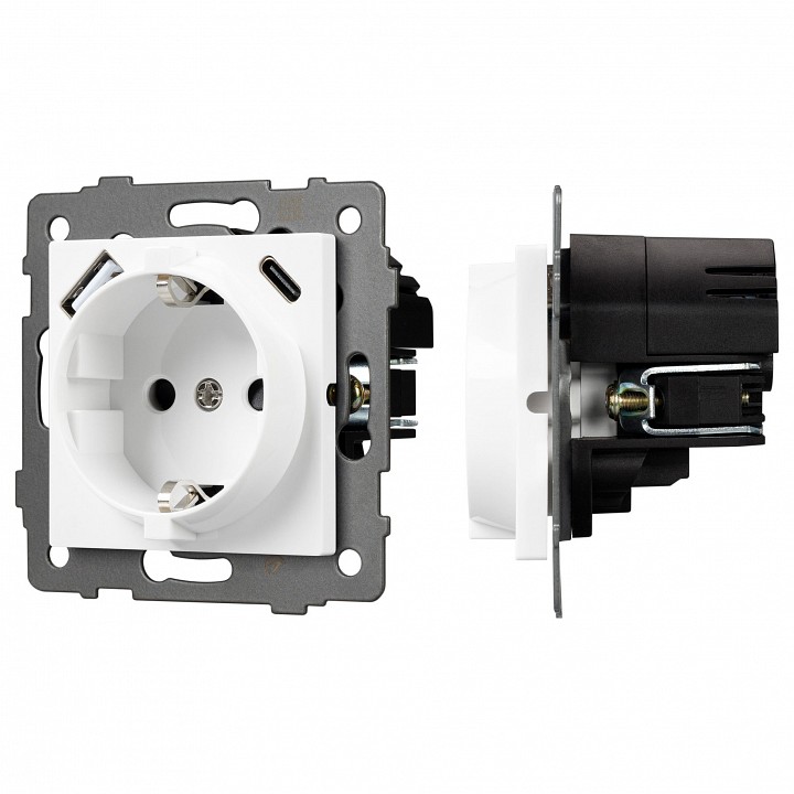 Розетка с заземлением и 2хUSB type A и C, без рамки Arlight SCT 049822