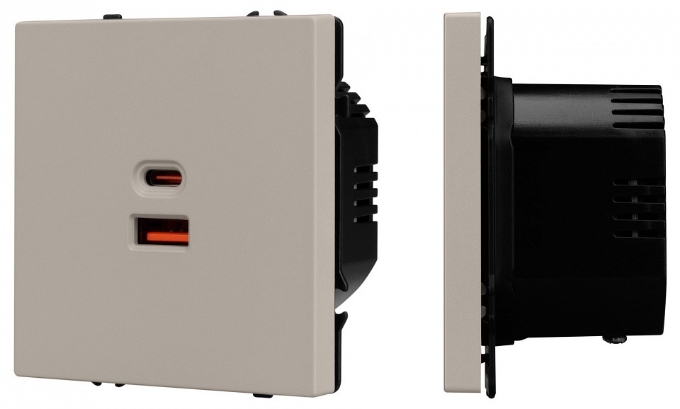 Розетка 2хUSB type A и C без рамки Arlight NOBE 059446(1)
