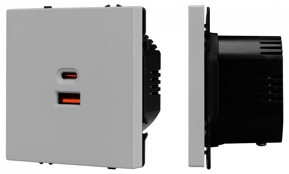 Розетка 2хUSB type A и C без рамки Arlight NOBE 059447(1)