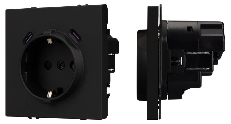 Розетка с заземлением и со шторкой и 2хUSB C, без рамки Arlight NOBE 061813(1)