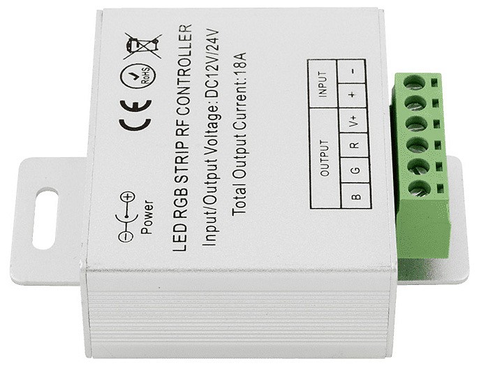 Контроллер-регулятор цвета RGB с пультом ДУ SWG RF RGB RF-RGB-S-18A-WH1