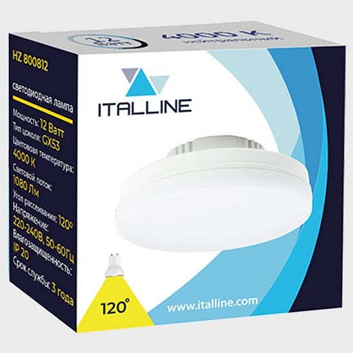 Лампа светодиодная Italline  GX53 12Вт 4000K HZ 800812