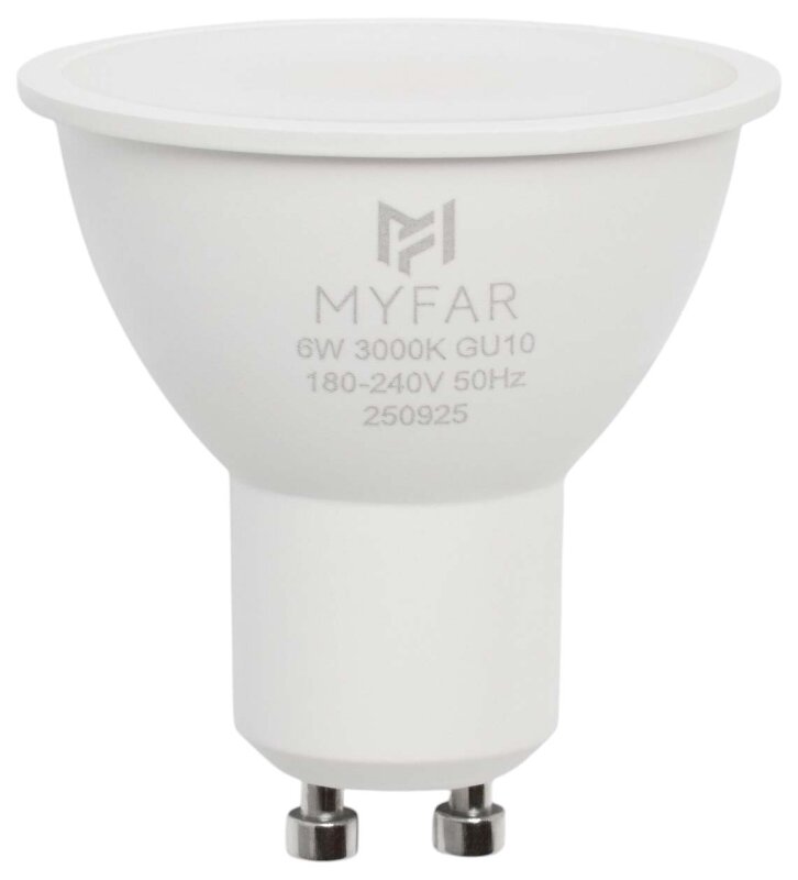 Лампа светодиодная MyFar Базиc GU10 GU10 6Вт 3000K MB1201GU10-6W3K