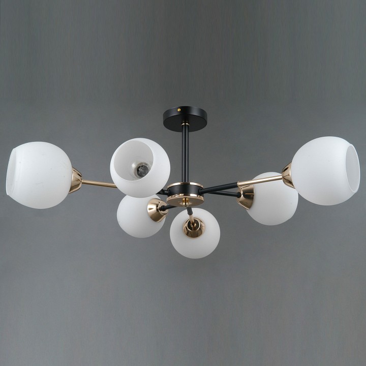 Люстра на штанге ILLUMICO LIBRA IL0715-6CSQ-24 BK GD LIBRA