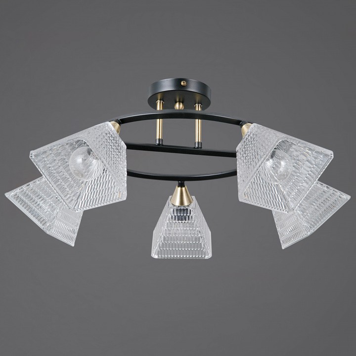 Люстра на штанге ILLUMICO IL0850 IL0850-5CSQ-25BKAB ELITE
