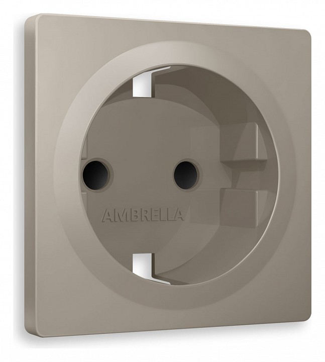 Накладка для розетки с заземлением и со шторками Ambrella Volt ALFA AP3670