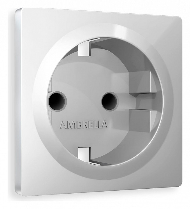 Накладка для розетки с заземлением и со шторками Ambrella Volt ALFA AP4070