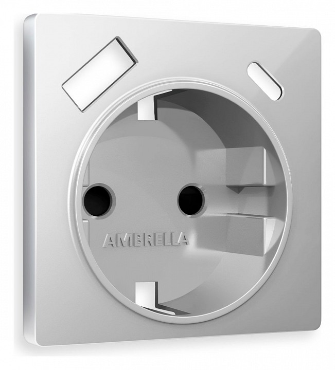 Накладка для розетки с заземлением и со шторками и 2хUSB type A и C Ambrella Volt ALFA AP4100