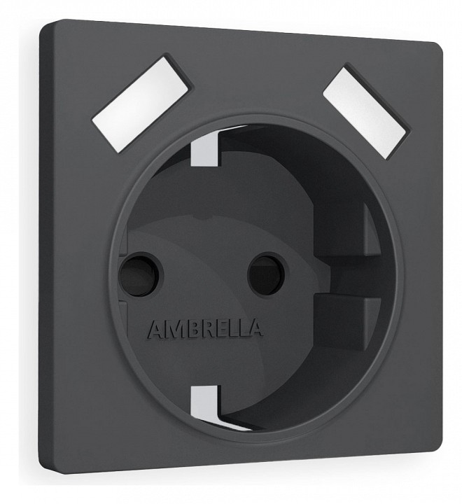 Накладка для розетки с заземлением и со шторками и 2хUSB type A Ambrella Volt ALFA AP9090