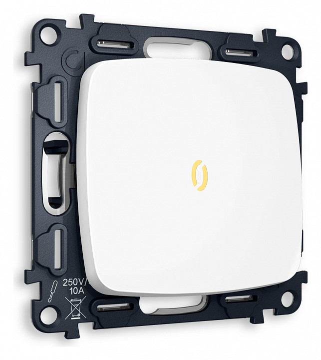 Выключатель одноклавишный с подсветкой без рамки Ambrella Volt OMEGA MO122010