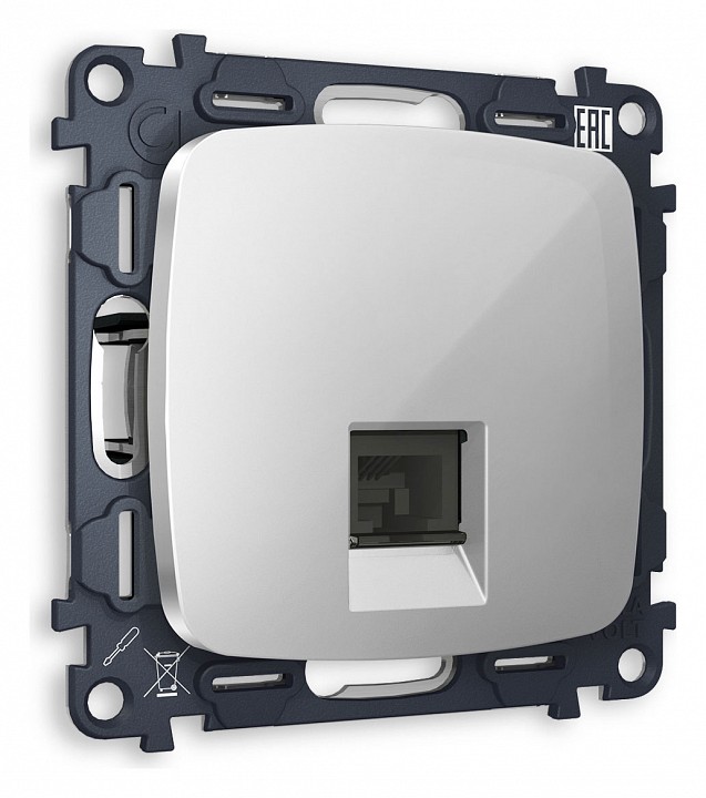 Розетка телефонная RJ-11 со штрокой, без рамки Ambrella Volt OMEGA MO412030