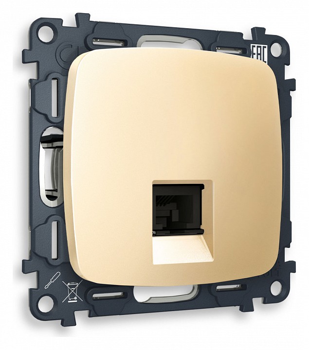 Розетка телефонная RJ-11 со штрокой, без рамки Ambrella Volt OMEGA MO612030