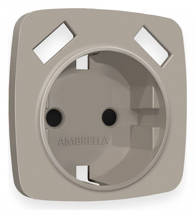 Накладка для розетки с заземлением и со шторками и 2хUSB type A Ambrella Volt OMEGA OP3690