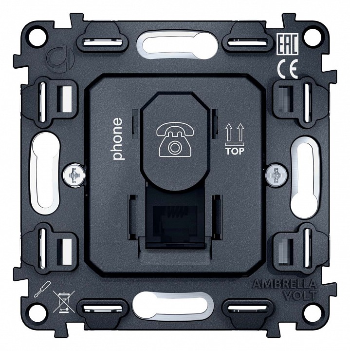 Механизм розетки Ethernet RJ-45 со шторкам Ambrella Volt QUANT VM190