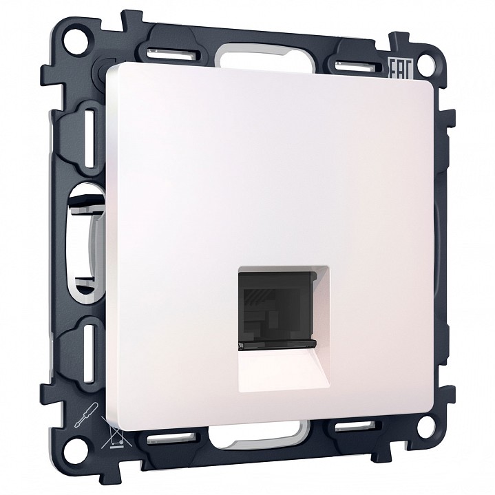 Розетка Ethernet RJ-45 и со шторками, без рамки Ambrella Volt ALFA MA212005