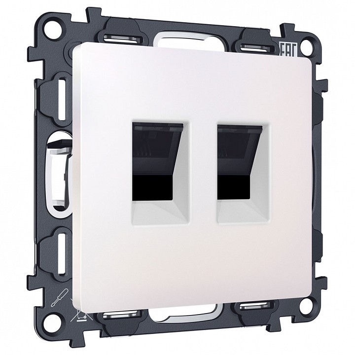 Розетка двойная Ethernet RJ-45 без рамки Ambrella Volt ALFA MA212110