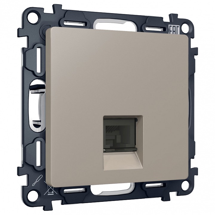 Розетка Ethernet RJ-45 и со шторками, без рамки Ambrella Volt ALFA MA372005