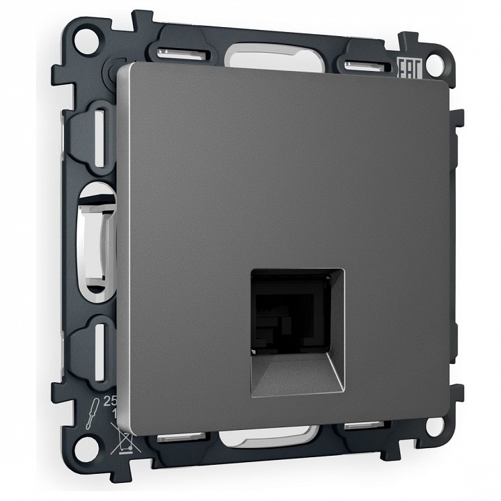 Розетка Ethernet RJ-45 и со шторками, без рамки Ambrella Volt ALFA MA662005