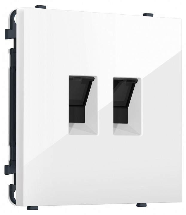Розетка двойная Ethernet RJ-45 и со шторками, без рамки Ambrella Volt MS MS112110
