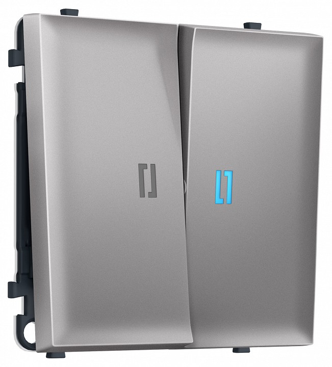 Выключатель проходной двухклавишный с подсветкой без рамки Ambrella Volt MS MS504040