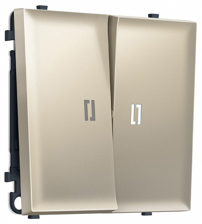 Выключатель проходной двухклавишный с подсветкой без рамки Ambrella Volt MS MS544035