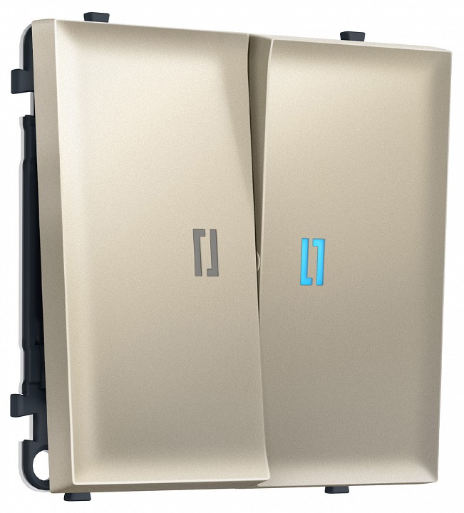 Выключатель проходной двухклавишный с подсветкой без рамки Ambrella Volt MS MS544040