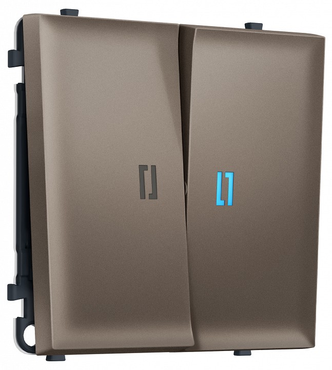 Выключатель проходной двухклавишный с подсветкой без рамки Ambrella Volt MS MS634040