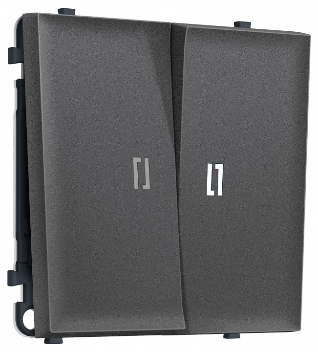 Выключатель проходной двухклавишный с подсветкой без рамки Ambrella Volt MS MS654035