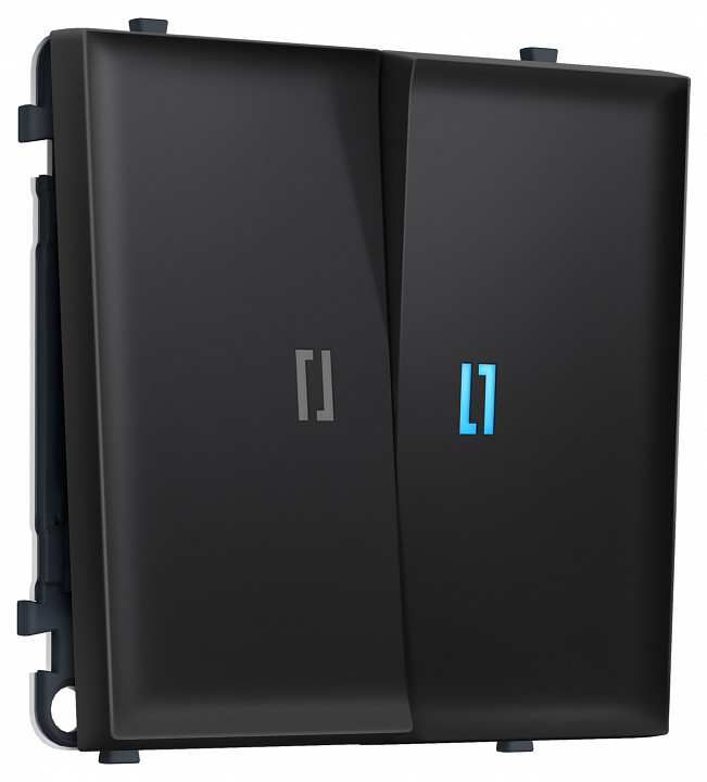 Выключатель проходной двухклавишный с подсветкой без рамки Ambrella Volt MS MS804040