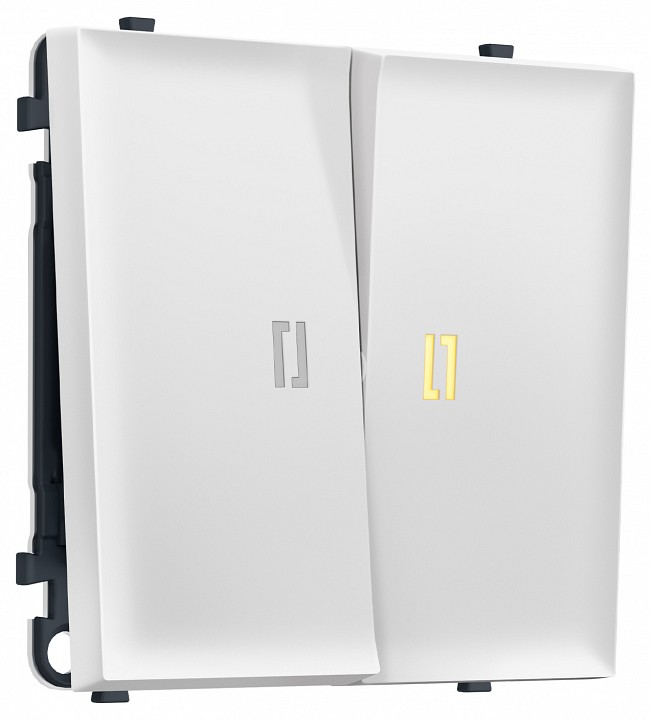 Выключатель двухклавишный с подсветкой без рамки Ambrella Volt MS MS824010