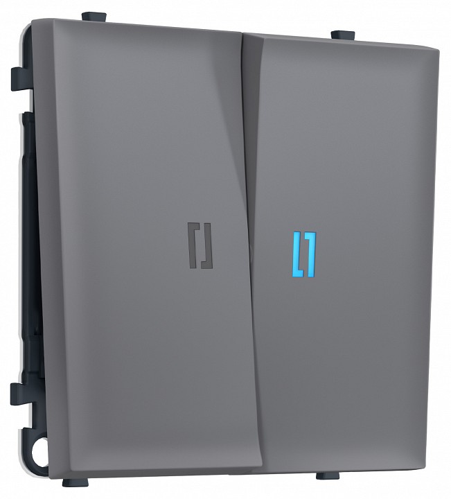 Выключатель двухклавишный с подсветкой без рамки Ambrella Volt MS MS864020