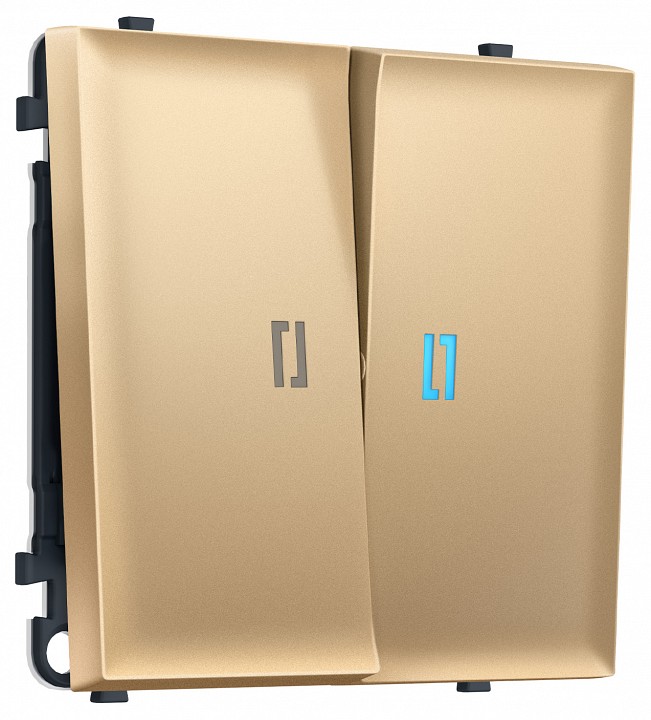 Выключатель проходной двухклавишный с подсветкой без рамки Ambrella Volt MS MS884040