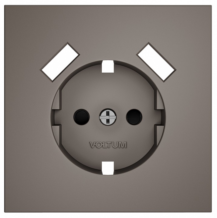 Накладка для розетки с заземлением и со шторками и 2хUSB type A Voltum S70 VLS000914