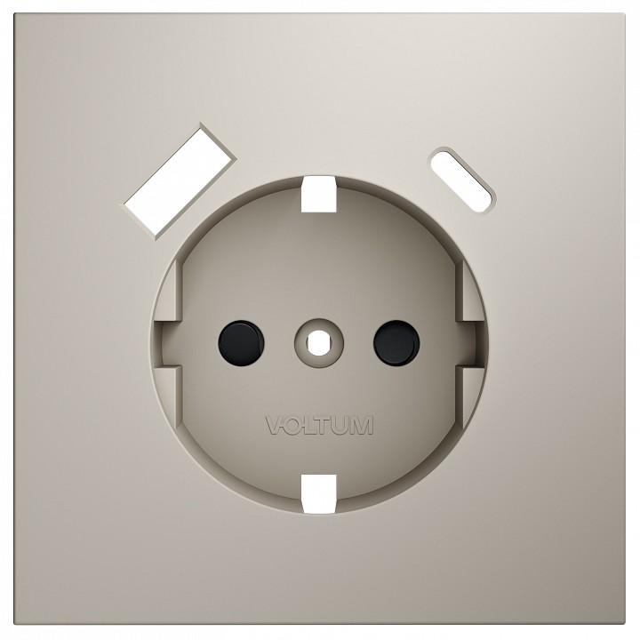 Накладка для розетки с заземлением и со шторками и 2хUSB type A и C Voltum S70 VLS001003