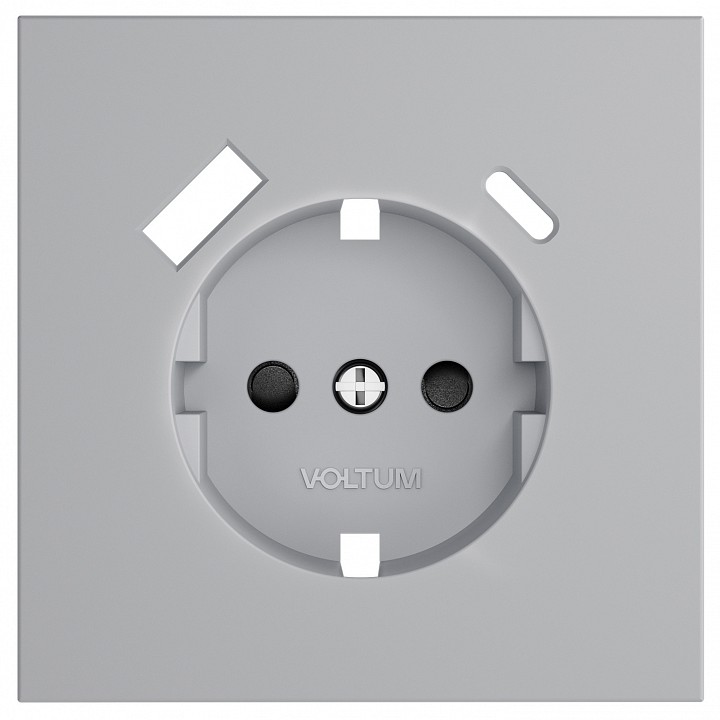 Накладка для розетки с заземлением и со шторками и 2хUSB type A и C Voltum S70 VLS001016