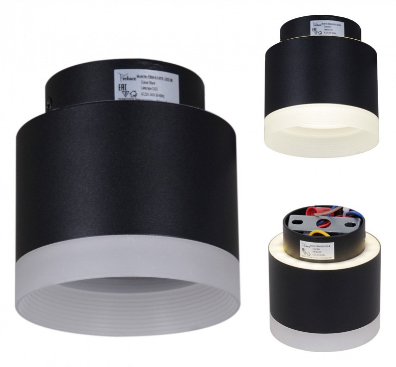 Накладной светильник Reluce Technical 53004 53004-9.5-001IL GX53+LED3W BK