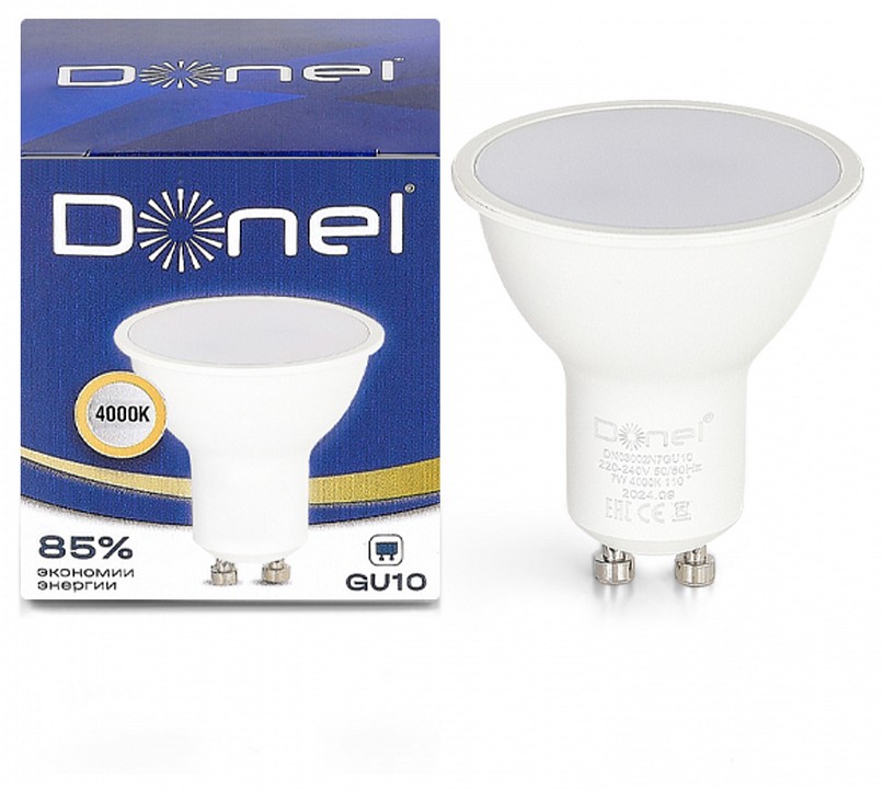 Лампа светодиодная Donel DN03 GU10 7Вт 4000K DN03002N7GU10
